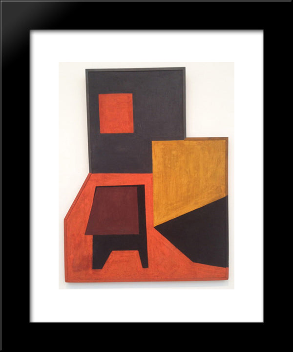 Room (Space Construction) 20x24 Black Modern Wood Framed Art Print Poster by Peri, Peter Laszlo