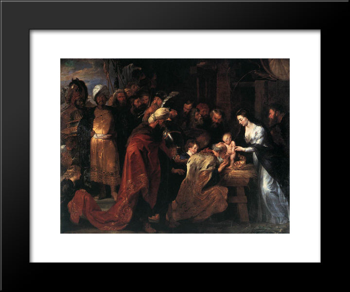 Adoration Of The Magi 20x24 Black Modern Wood Framed Art Print Poster by Rubens, Peter Paul