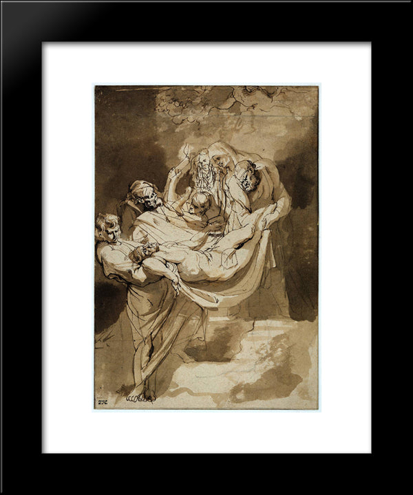 Entombment 20x24 Black Modern Wood Framed Art Print Poster by Rubens, Peter Paul