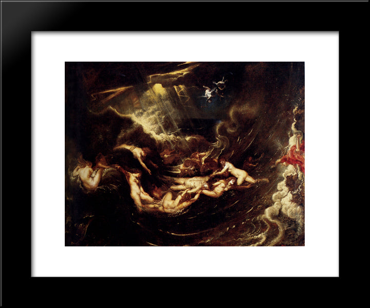 Hero And Leander 20x24 Black Modern Wood Framed Art Print Poster by Rubens, Peter Paul