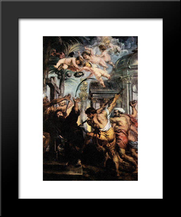 Martyrdom Of St. Thomas 20x24 Black Modern Wood Framed Art Print Poster by Rubens, Peter Paul