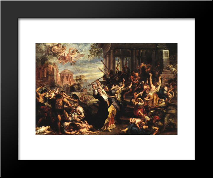 Massacre Of The Innocents 20x24 Black Modern Wood Framed Art Print Poster by Rubens, Peter Paul