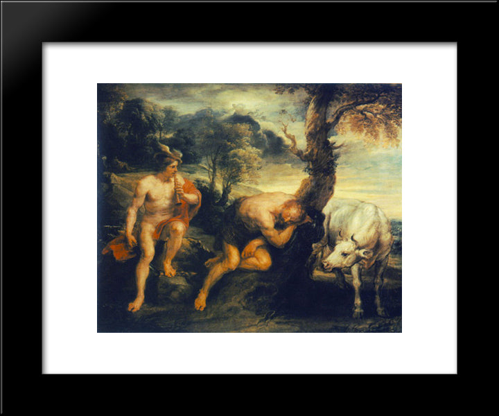 Mercury And Argus 20x24 Black Modern Wood Framed Art Print Poster by Rubens, Peter Paul