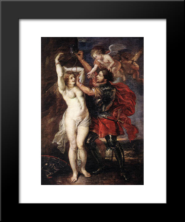 Perseus And Andromeda 20x24 Black Modern Wood Framed Art Print Poster by Rubens, Peter Paul