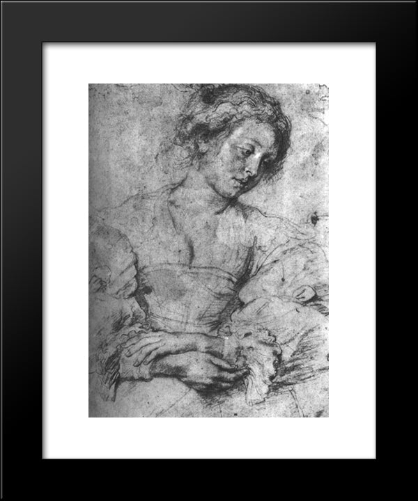 Portrait Of A Young Woman 20x24 Black Modern Wood Framed Art Print Poster by Rubens, Peter Paul