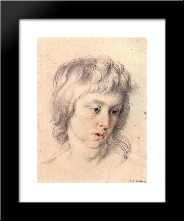 Portrait Of Boy 20x24 Black Modern Wood Framed Art Print Poster by Rubens, Peter Paul