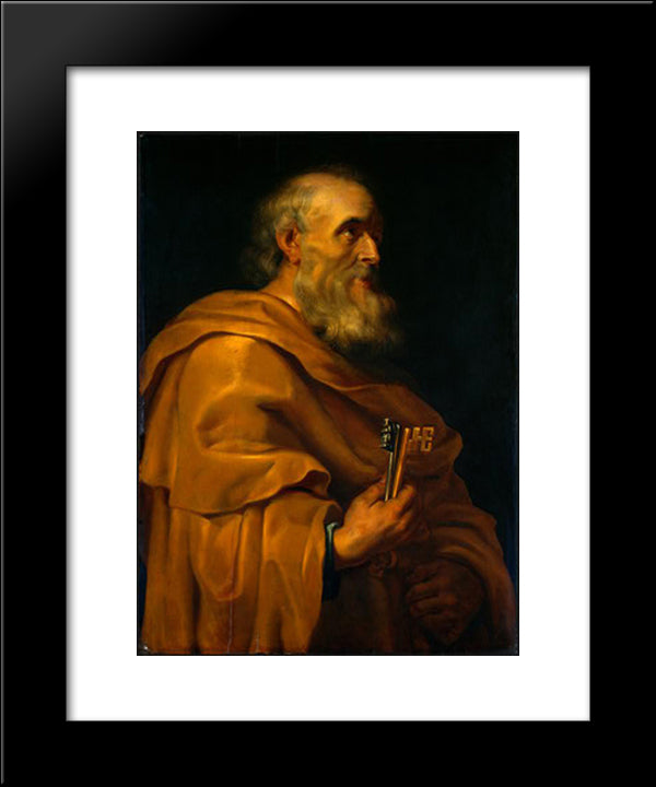 Saint Peter 20x24 Black Modern Wood Framed Art Print Poster by Rubens, Peter Paul