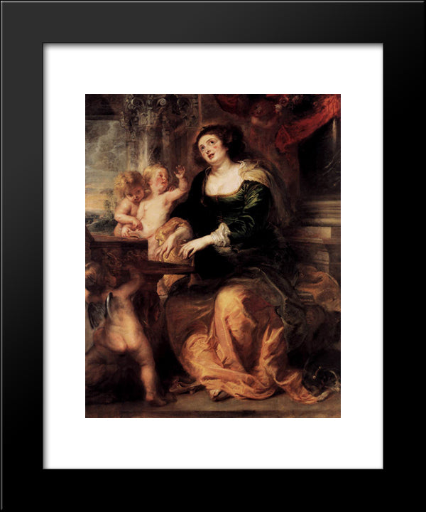 St. Cecilia 20x24 Black Modern Wood Framed Art Print Poster by Rubens, Peter Paul