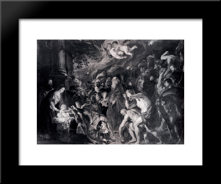 The Adoration Of The Magi 20x24 Black Modern Wood Framed Art Print Poster by Rubens, Peter Paul