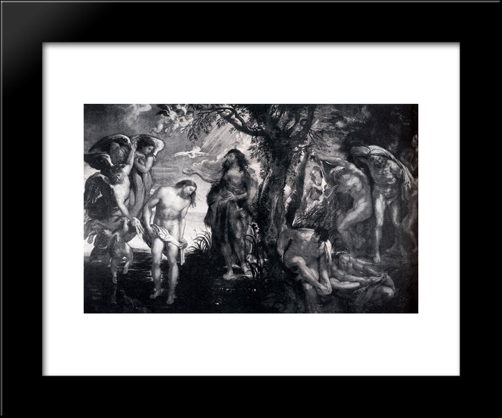 The Baptism Of Christ 20x24 Black Modern Wood Framed Art Print Poster by Rubens, Peter Paul