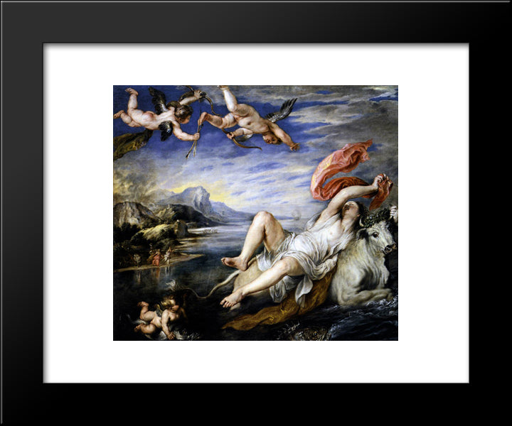 The Rape Of Europa 20x24 Black Modern Wood Framed Art Print Poster by Rubens, Peter Paul