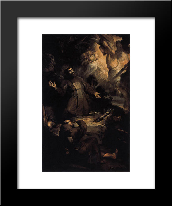 The Stigmatization Of St. Francis 20x24 Black Modern Wood Framed Art Print Poster by Rubens, Peter Paul
