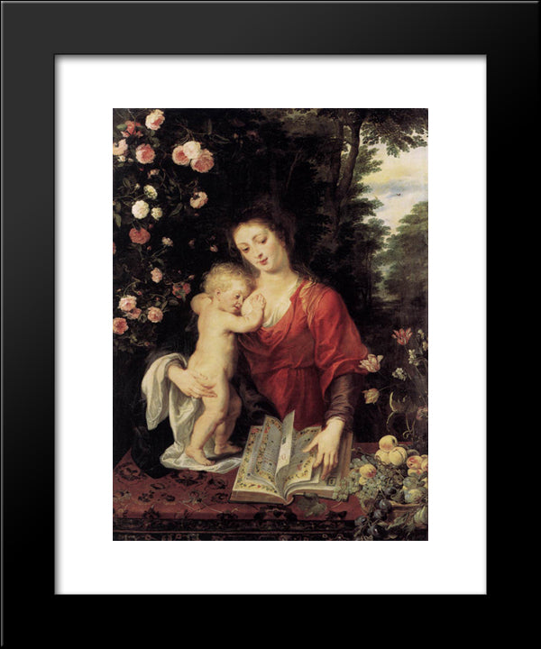 Virgin And Child 20x24 Black Modern Wood Framed Art Print Poster by Rubens, Peter Paul