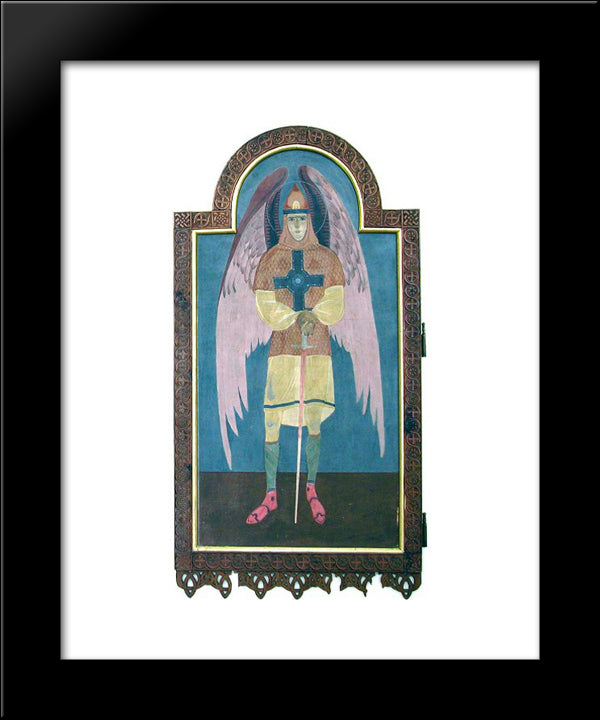 Icon Of Archangel Michael 20x24 Black Modern Wood Framed Art Print Poster by Kholodny (Elder), Petro