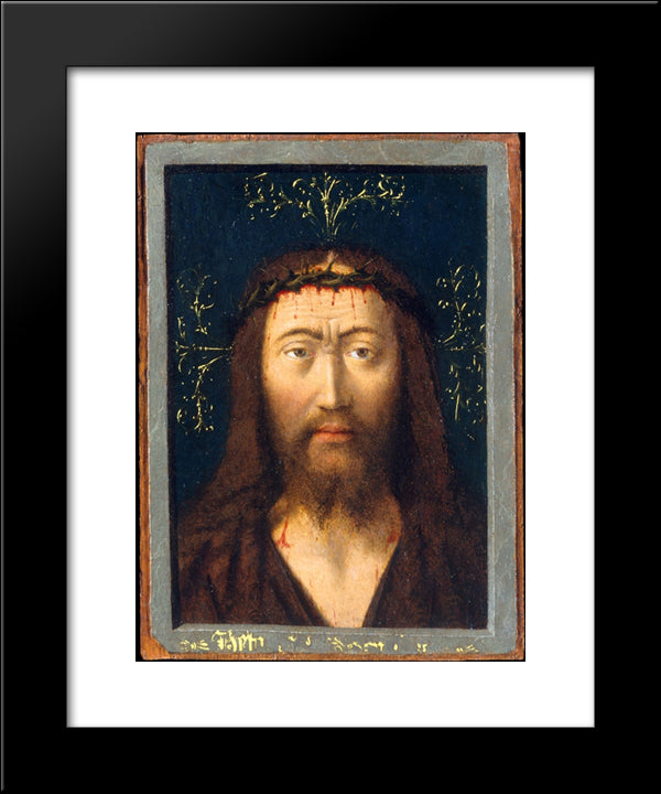 Head Of Christ 20x24 Black Modern Wood Framed Art Print Poster by Christus, Petrus