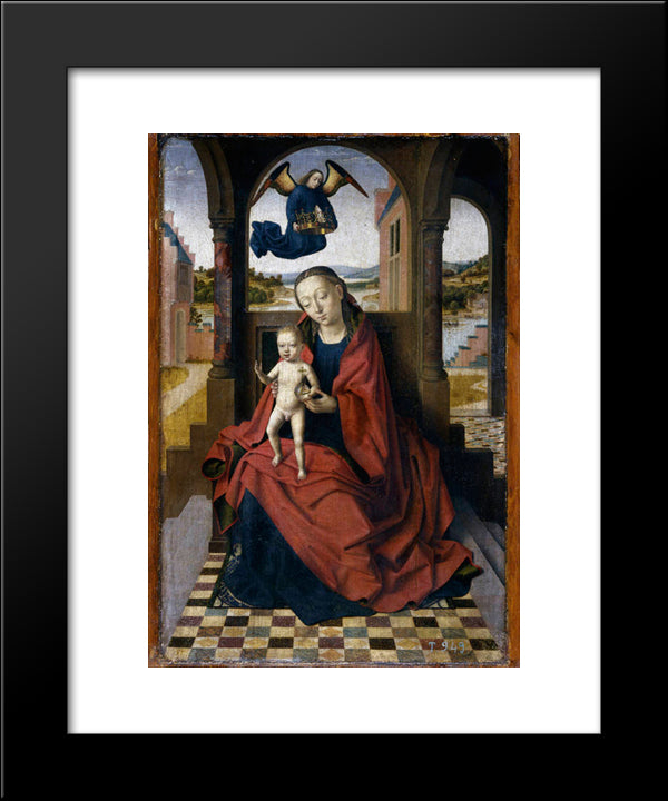 Madonna With The Child 20x24 Black Modern Wood Framed Art Print Poster by Christus, Petrus