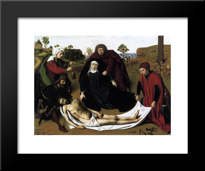 The Lamentation 20x24 Black Modern Wood Framed Art Print Poster by Christus, Petrus