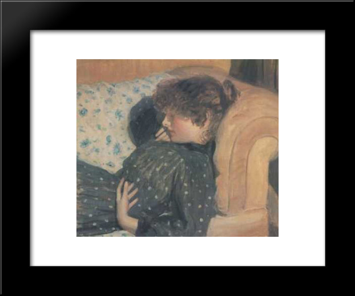 Girl On A Sofa 20x24 Black Modern Wood Framed Art Print Poster by Steer, Philip Wilson