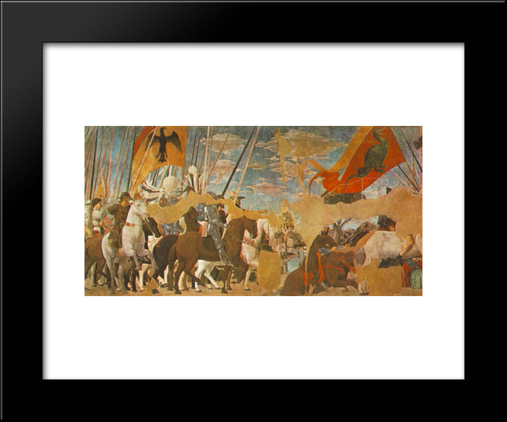Battle Between Constantine And Maxentius 20x24 Black Modern Wood Framed Art Print Poster by Piero, della Francesca