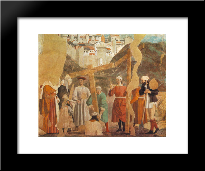 Finding Of The True Cross 20x24 Black Modern Wood Framed Art Print Poster by Piero, della Francesca