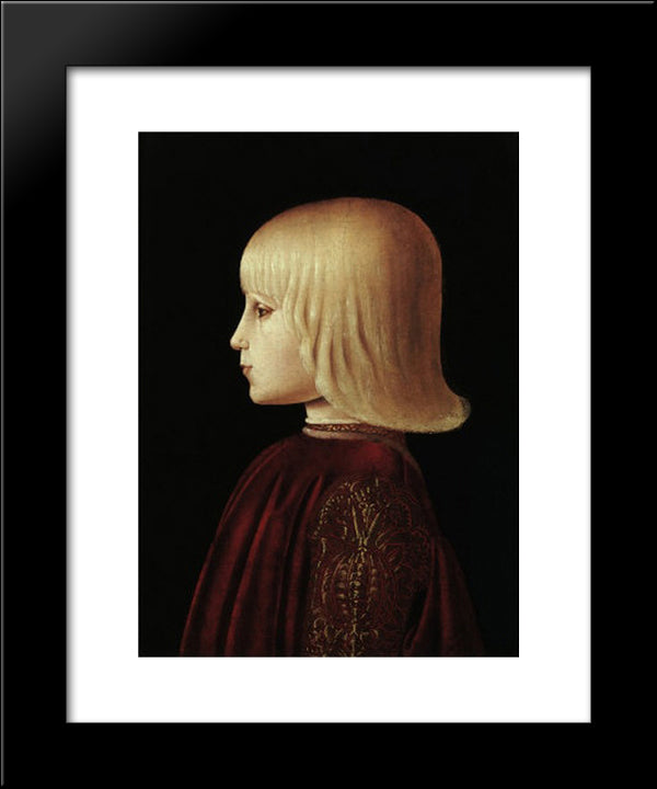 Portrait Of A Boy 20x24 Black Modern Wood Framed Art Print Poster by Piero, della Francesca