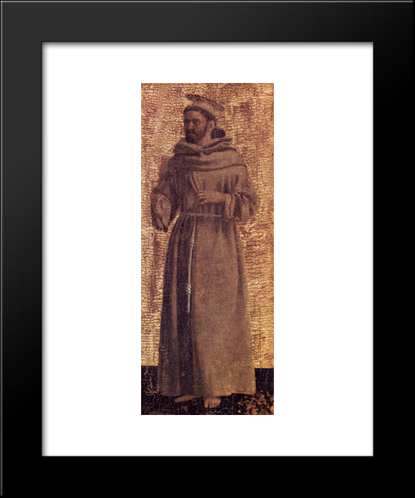 St. Francis 20x24 Black Modern Wood Framed Art Print Poster by Piero, della Francesca