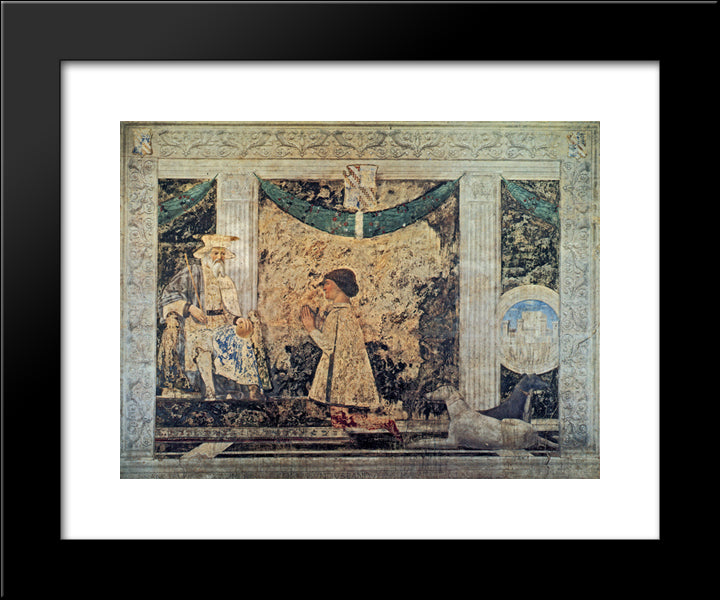 St. Sigismund And Sigismondo Pandolfo Malatesta 20x24 Black Modern Wood Framed Art Print Poster by Piero, della Francesca