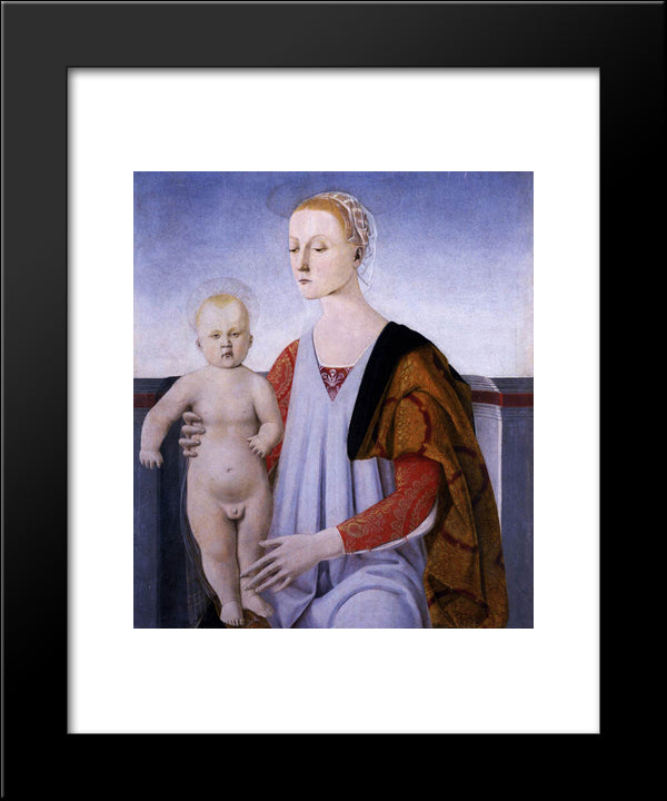 Virgin And Child 20x24 Black Modern Wood Framed Art Print Poster by Piero, della Francesca