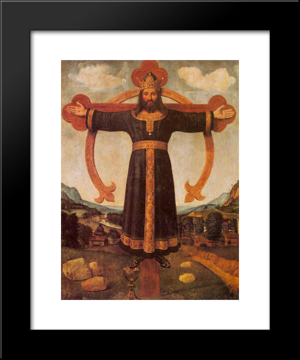 Crucifixion Of Christ 20x24 Black Modern Wood Framed Art Print Poster by Cosimo, Piero di