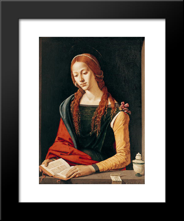 Maria Magdalena 20x24 Black Modern Wood Framed Art Print Poster by Cosimo, Piero di