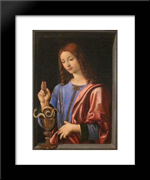 St. John The Evangelist 20x24 Black Modern Wood Framed Art Print Poster by Cosimo, Piero di