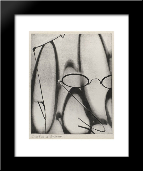 Ombres D'Optique 20x24 Black Modern Wood Framed Art Print Poster by Dubreuil, Pierre