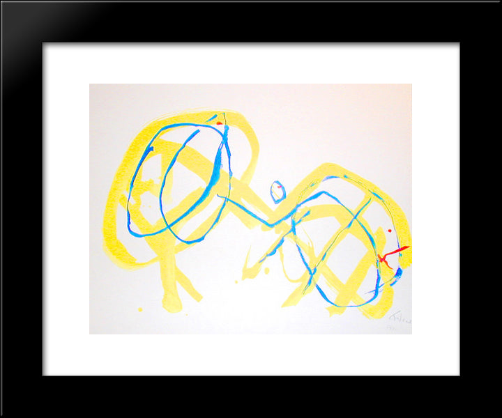 Ainsi Qu'Un Doigt Geant 20x24 Black Modern Wood Framed Art Print Poster by Tal Coat, Pierre