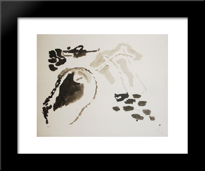 Fonds Rocheux Ii 20x24 Black Modern Wood Framed Art Print Poster by Tal Coat, Pierre