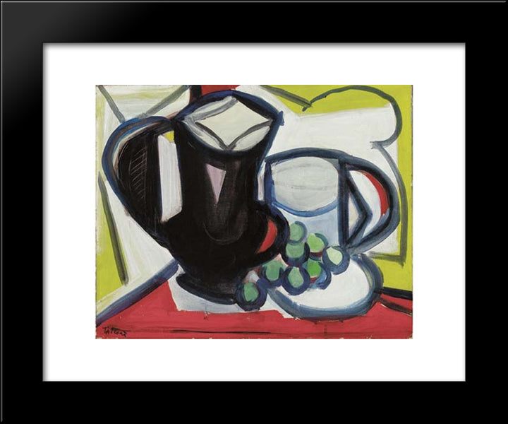 Nature Morte Au Pichet Et Raisins 20x24 Black Modern Wood Framed Art Print Poster by Tal Coat, Pierre