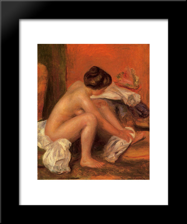 Bather Drying Her Feet 20x24 Black Modern Wood Framed Art Print Poster by Renoir, Pierre Auguste