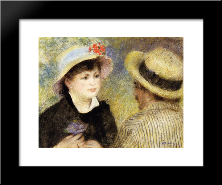 Boating Couple (Aline Charigot And Renoir) 20x24 Black Modern Wood Framed Art Print Poster by Renoir, Pierre Auguste
