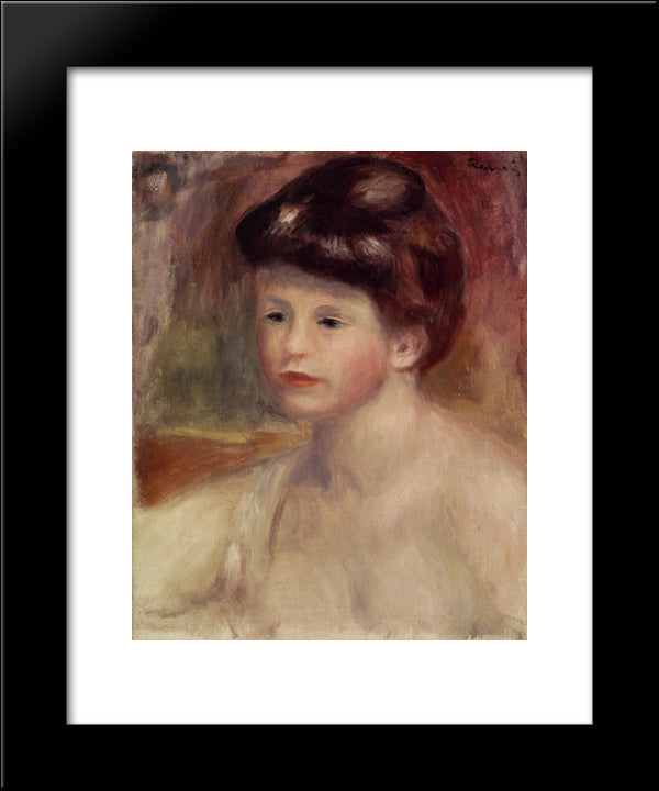 Bust Of A Young Woman 20x24 Black Modern Wood Framed Art Print Poster by Renoir, Pierre Auguste