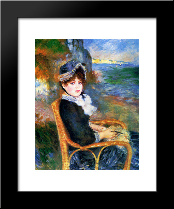 By The Seashore 20x24 Black Modern Wood Framed Art Print Poster by Renoir, Pierre Auguste