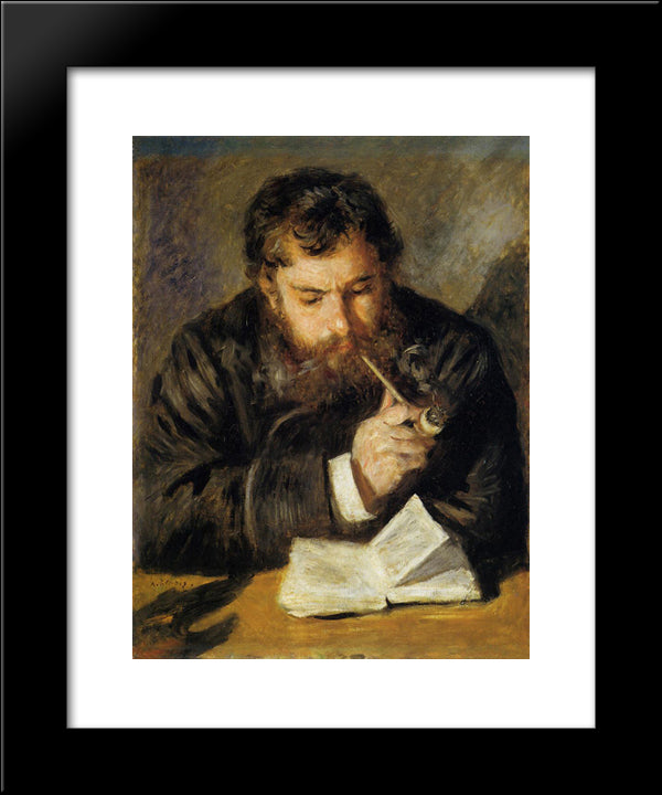 Claude Monet (The Reader) 20x24 Black Modern Wood Framed Art Print Poster by Renoir, Pierre Auguste
