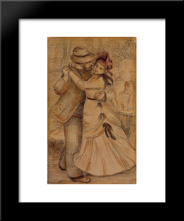 Dance In The Country 20x24 Black Modern Wood Framed Art Print Poster by Renoir, Pierre Auguste