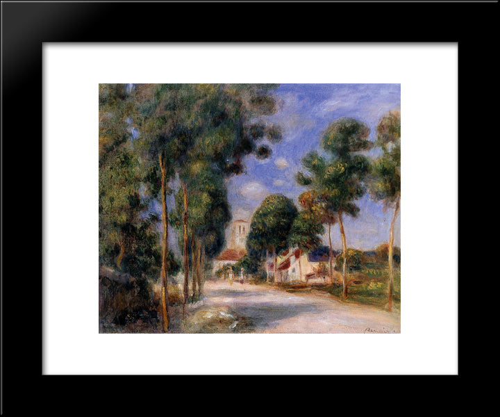 Entering The Village Of Essoyes 20x24 Black Modern Wood Framed Art Print Poster by Renoir, Pierre Auguste