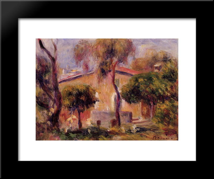 Houses In Cagnes 20x24 Black Modern Wood Framed Art Print Poster by Renoir, Pierre Auguste
