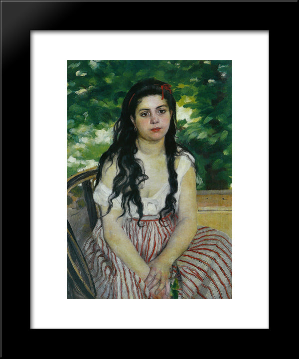 In Summer (The Gypsy) 20x24 Black Modern Wood Framed Art Print Poster by Renoir, Pierre Auguste