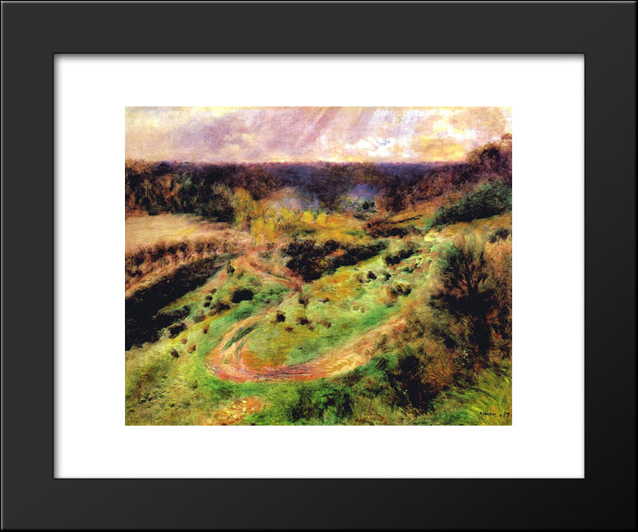 Landscape At Wargemont 20x24 Black Modern Wood Framed Art Print Poster by Renoir, Pierre Auguste