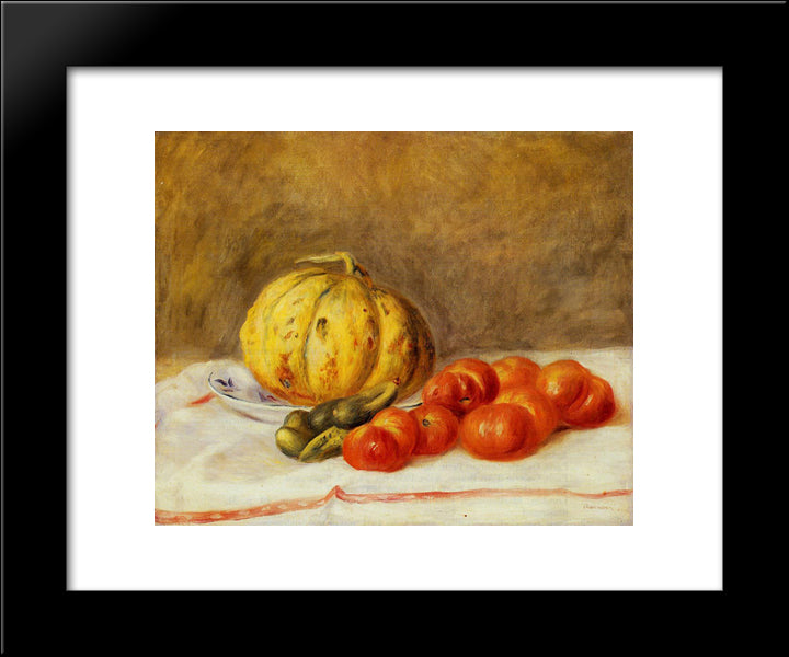 Melon And Tomatos 20x24 Black Modern Wood Framed Art Print Poster by Renoir, Pierre Auguste