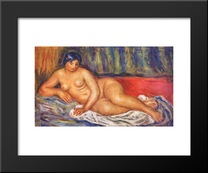 Nude Girl Reclining 20x24 Black Modern Wood Framed Art Print Poster by Renoir, Pierre Auguste