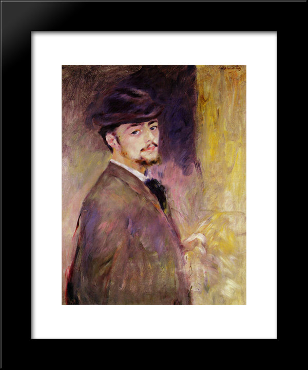 Self-Portrait At The Age Of Thirty Five 20x24 Black Modern Wood Framed Art Print Poster by Renoir, Pierre Auguste