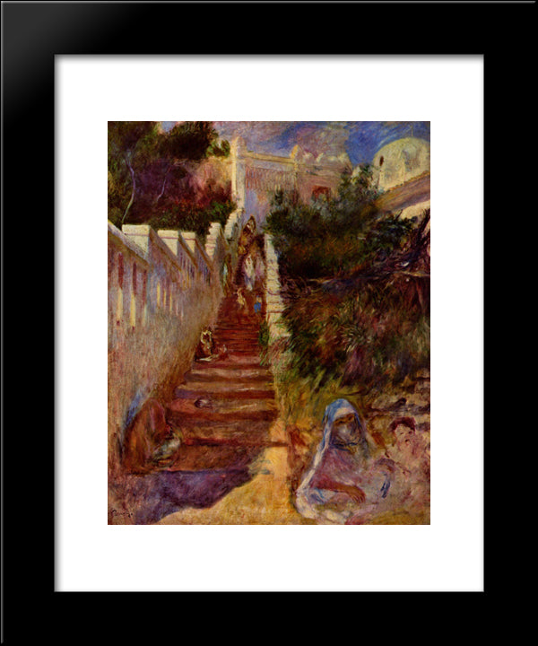 Steps In Algiers 20x24 Black Modern Wood Framed Art Print Poster by Renoir, Pierre Auguste
