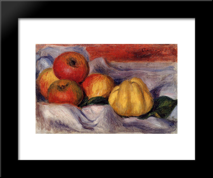 Still Life With Apples 20x24 Black Modern Wood Framed Art Print Poster by Renoir, Pierre Auguste
